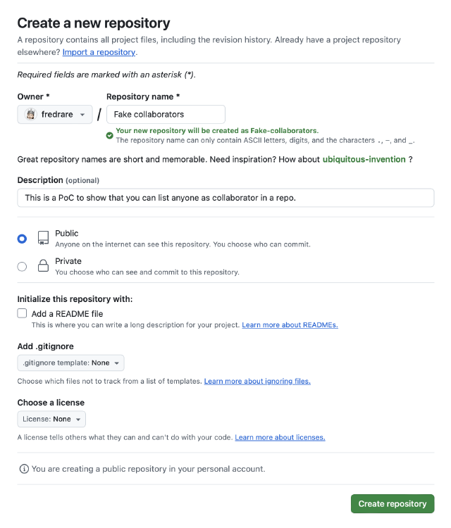 Repositorio vacío en GitHub